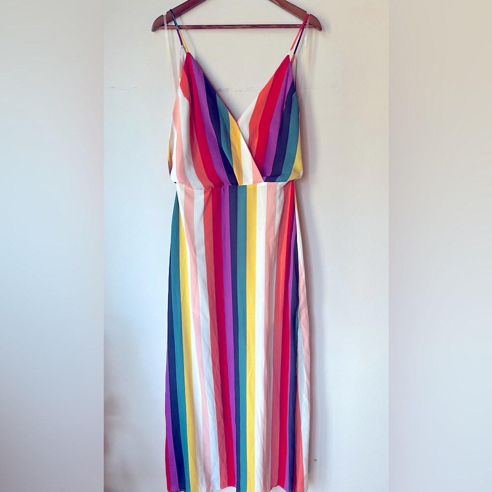 NWT Lush Multi Color Sleeveless Maxi Dress, L